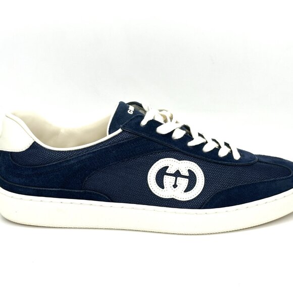 GUCCI Mens Sweet Interlocking G Logo Lace Up Low Top Suede Sneakers Shoes main image 6